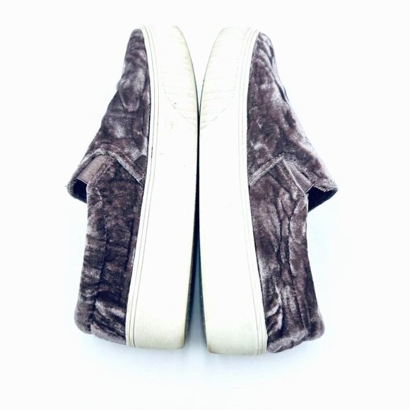 Fabletics Womens Pier Platform Shoes Size 8 Mink Beige Slip On Crushed Velvet - Picture 5 of 8